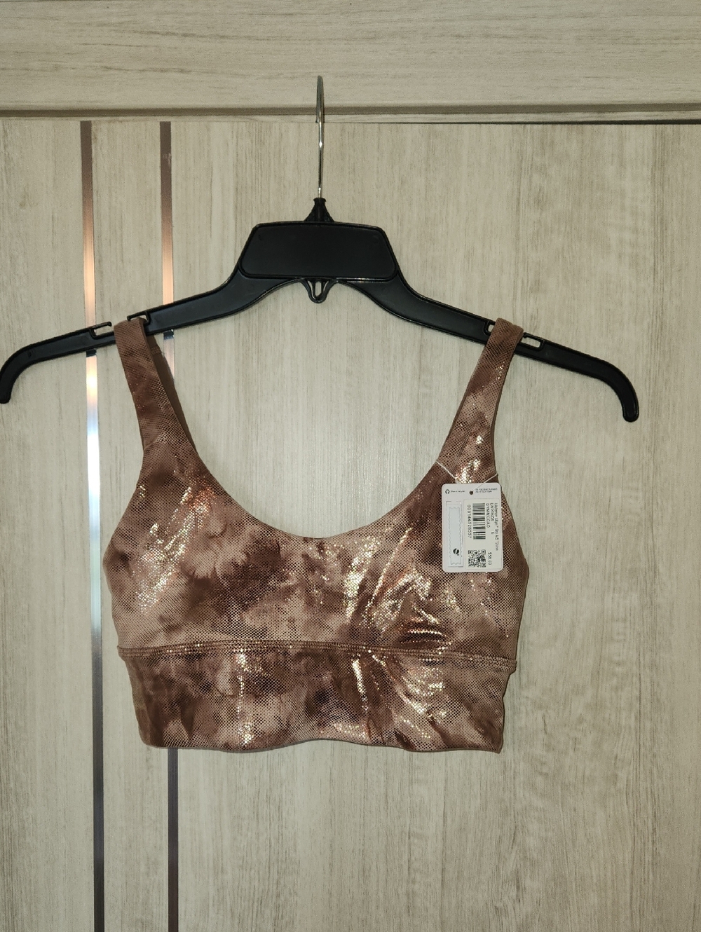 lululemon athletica Shimmery Brown Tie-Dye Scoop Neck Crop Tank
